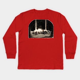 Tomten - Christmas Night - John Bauer Kids Long Sleeve T-Shirt